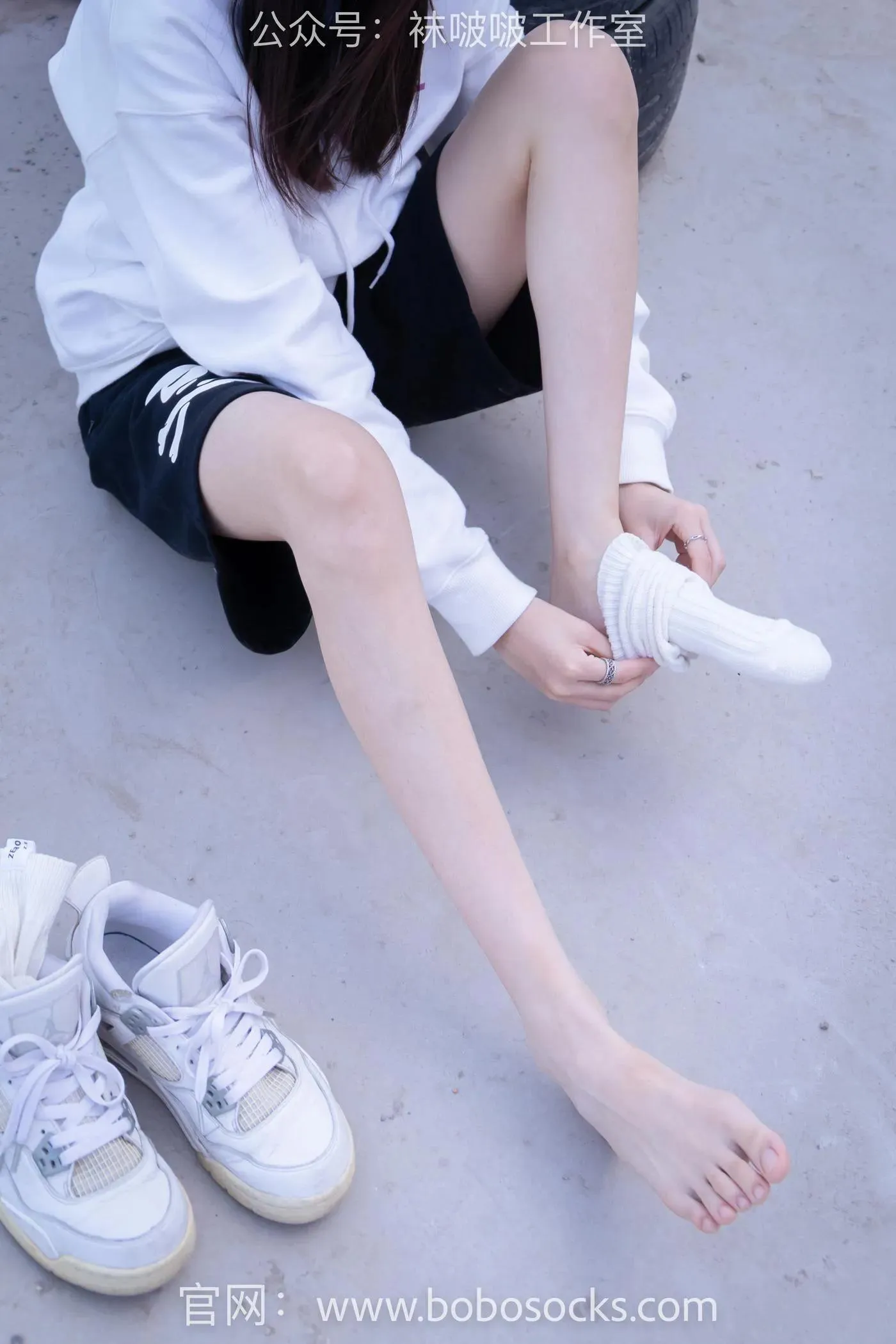 [BoBoSocks袜啵啵]NO.103 稚予-AJ篮球鞋、白棉袜、裸足 [134P]插图2
